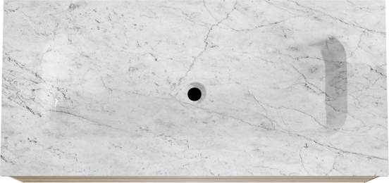 Balmani Mitra meuble salle de bains suspendu 120 x 55 cm chêne brut avec Tablo Arcato plan simple en marbre carrara