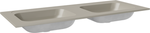 Balmani Tablo Strada Doppelwaschtisch matt seidengrau Top Solid Seidengrau Matt 135 x 55 cm