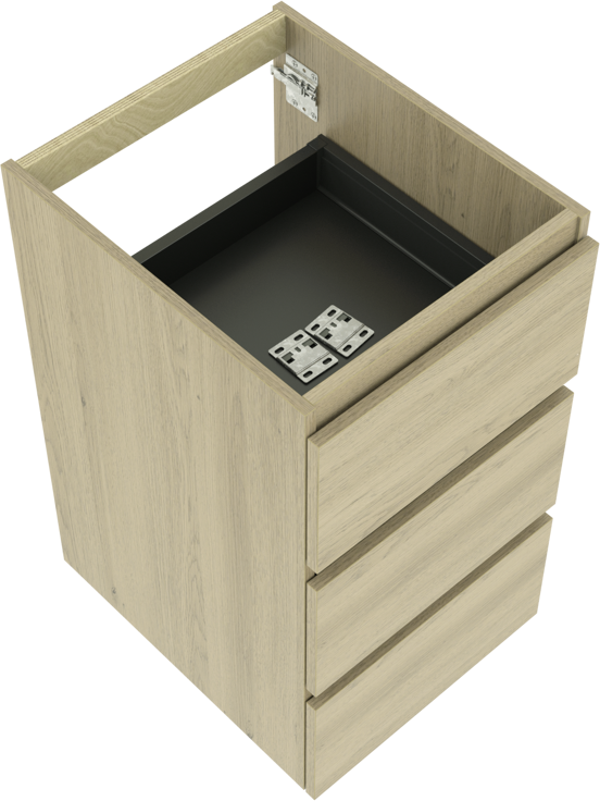 Balmani Lucida meuble sous-lavabo a poser 45 x 55 cm chêne vieilli 3 tiroirs