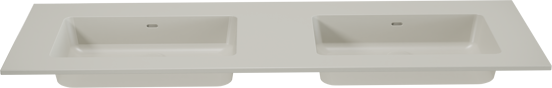 Storke Diva Doppelwaschtisch matt seidengrau Top Solid Seidengrau Matt 150 x 52 cm