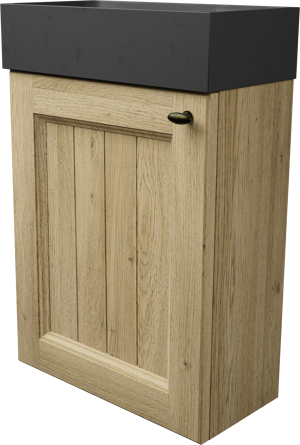 Balmani Lemon zwevend toiletmeubel 42 x 21 cm verweerde eik met Dama wastafel in verzoete graniet
