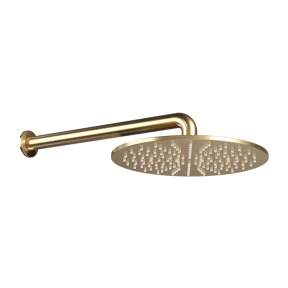 Blaufoss Round 300 Regendusche Duschkopf: Rund, Wandmontage, Ø30cm, Brushed Champagne Gold