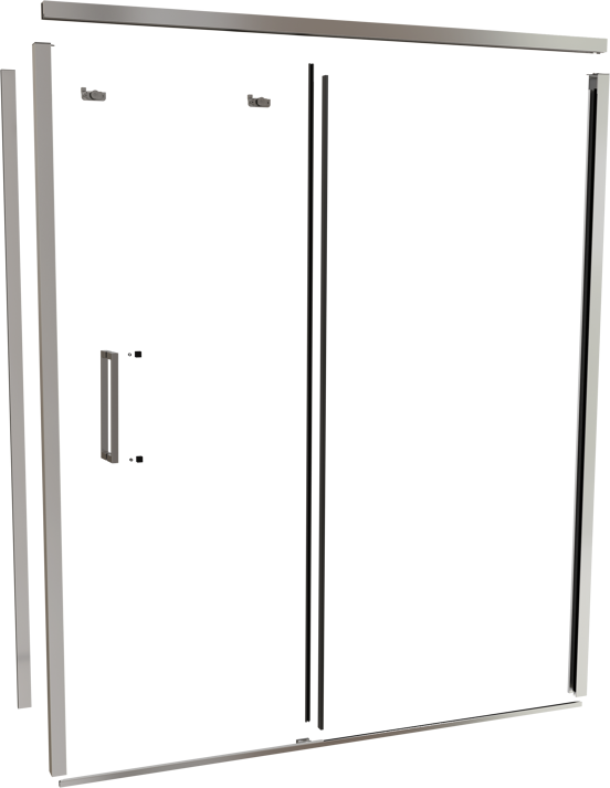 Balmani Senses Design 180 cm droite ensemble de profils pour coin-douche avec porte coulissante chrome