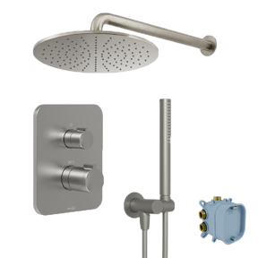 Blaufoss Smartbox Softline colonne de douche de pluie encastré robinet thermostatique brushed CoolMetal