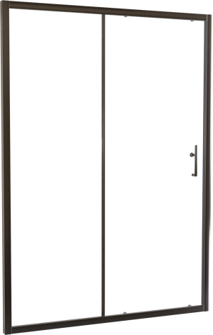Linie Cadiz porte coulissante 140 cm x 190 cm verre transparent profil chrome brossé