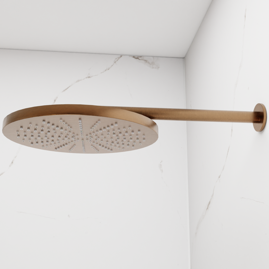 BLAUFOSS Nola 300 Hoofddouche rond 30 cm met wand douchearm Brushed Rosegold