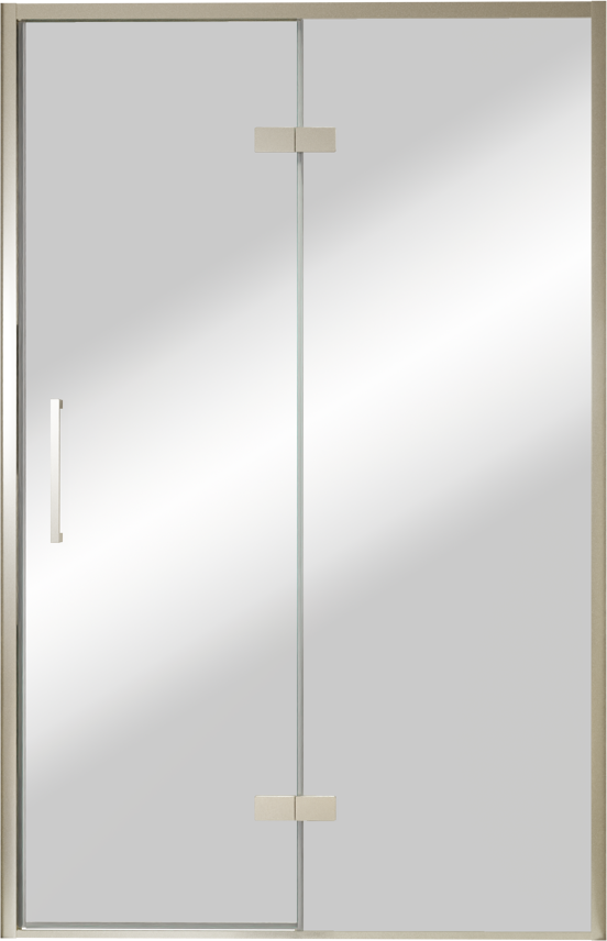 Balmani Senses Design porte pivotante à droite 140 cm x 210 cm verre Miroir Reflex, Profil Brushed CoolMetal, coating inclus