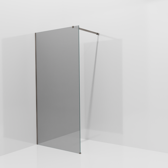 Balmani Modular douche à l'italienne: 100 x 200 cm, Miroir Reflex, avec coating, Profil Brushed GunMetal