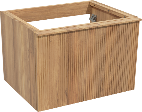 Balmani Forma hängender Waschbeckenunterschrank: 67,5 x 55 cm, Teak, 2 Schubladen