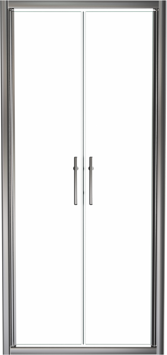 Linie Cadiz douche pendeldeur 90 cm x 190 cm Helder glas geborsteld chroom profiel