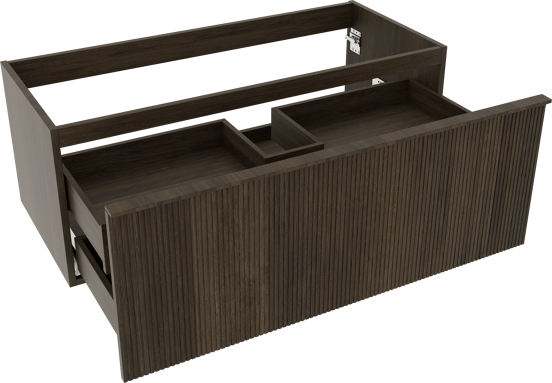 Balmani Forma zwevende wastafelonderkast 120 x 55 cm gerookt eiken 2 lades vert. sym. groef