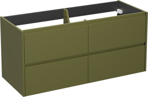 Storke Seda meuble sous-vasque suspendu 130 x 52 cm vert olive 4 tiroirs