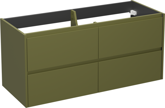 Storke Seda zwevende wastafelonderkast 130 x 52 cm olijfgroen 4 lades