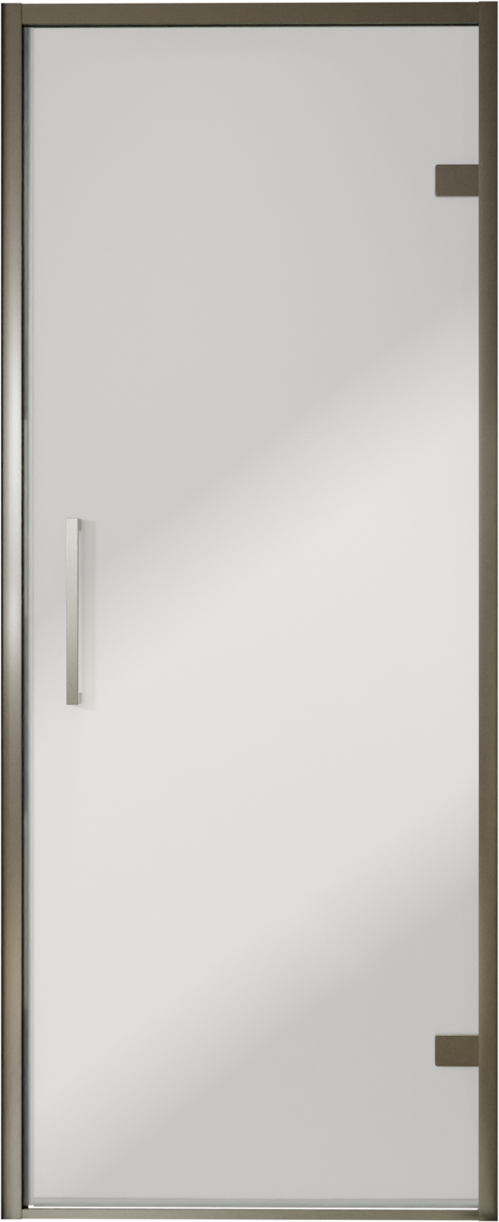 Balmani Senses Design porte pivotante à droite 90 cm x 210 cm verre Miroir Reflex, Profil Brushed GunMetal