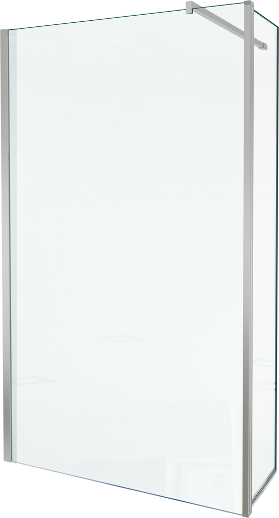Balmani Move douche à l'italienne avec panneau latéral pivotant 120 x 200 cm verre transparent profil chrome brillant