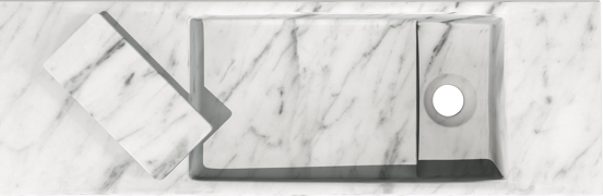 Balmani Mood Handwaschbecken: Carrara-Marmor, 65 x 20 cm