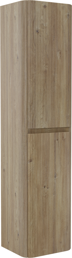 Storke Soft zwevende badkamerkast 40 x 35 x 170 cm ruwe eik vert. sym. Groef