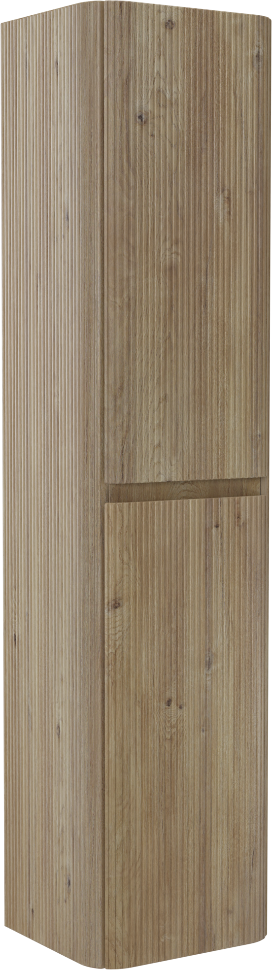 Storke Soft hängender Hochschrank Eiche rau 40 x 35 x 170 cm, Vert. Sym. Rippe