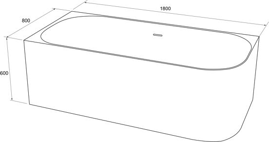 Balmani Finla 2-Personen-Eckbadewanne: links, 180 x 80 cm, Solid Surface, Weiß matt