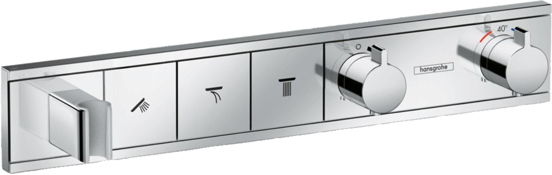 Hansgrohe Rainselect Thermostat-Duscharmatur: Unterputz, mit Brausehalter, für 3 Verbraucher, Chrom glänzend