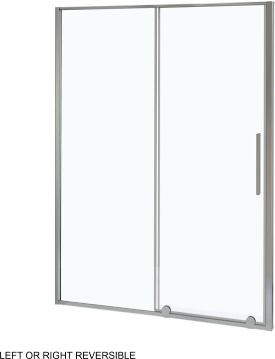 Luca Varess Morano douchecabine met schuifdeur en vaste zijwand 90 x 160 cm helder glas glans chroom profiel - deur