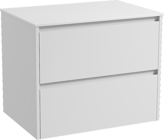 Storke Seda hängendes Möbelstück Set: 75 x 52 cm, Weiß matt, mit Tavola Einzel Waschtischplatte, Solid Surface Weiß matt