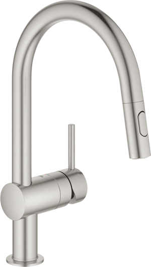 Grohe Minta C Küchenarmatur mit ausziehbarer Handbrause: Supersteel