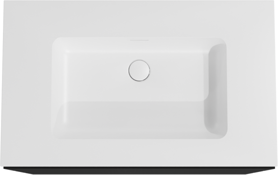 Storke Edge meuble salle de bains à poser 85 x 52 cm noir mat avec Mata plan simple en solid surface blanc mat