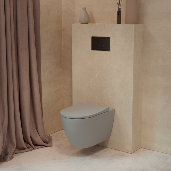 Luca Varess Vinto hangtoilet steengrijs randloos