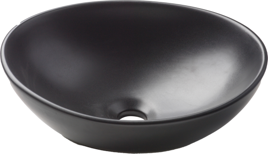 Luca Varess Denza vasque à poser porcelaine noir mat ovale 40,5 x 34 cm