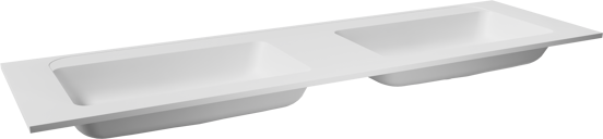 Balmani Tablo Strada double vasque Marbre composite blanc (mat) 180 x 55 cm