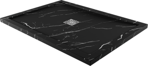 Linie Lido receveur de douche 120 x 90 cm marbre composite aspect marbre noir structure en ardoise