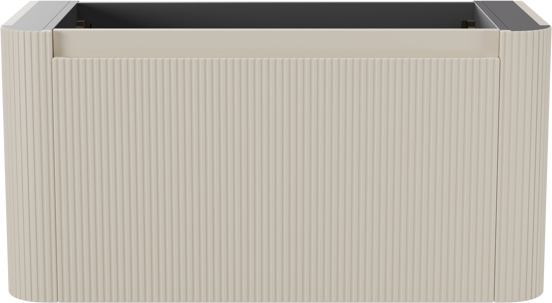 Storke Soft zwevende wastafelonderkast 100 x 46 cm Sand mat 2 lades vert. sym. Groef