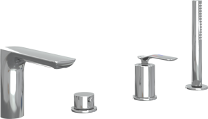 Blaufoss Expo robinet baignoire sur gorge 4 trous avec douchette chrome brillant
