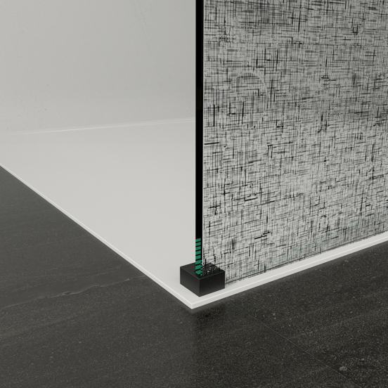 Balmani Modular inloopdouche 80 x 200 cm linnen zwart glas mat zwart profiel