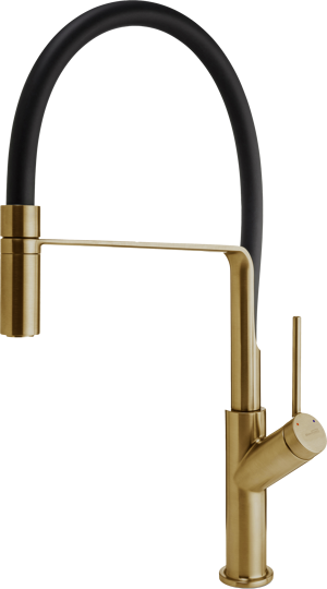 Blaufoss District robinet de cuisine avec douchette extractible brushed gold