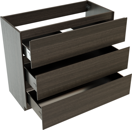Storke Edge staande wastafelonderkast 100 x 46 cm donkere eik 3 lades
