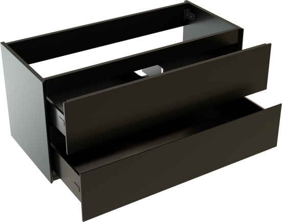 Storke Edge meuble sous-vasque suspendu 100 x 46 cm noir mat 2 tiroirs