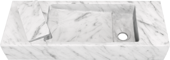 Balmani Mood fonteintje 55 x 20 cm Carrara marmer