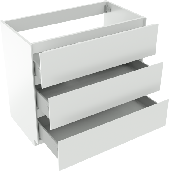 Storke Edge meuble sous-vasque a poser 95 x 52 cm blanc brillant 3 tiroirs