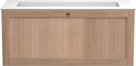 Balmani Lemon meuble salle de bains suspendu 120 x 55 cm chêne vieilli avec Tablo Stretto lavabo simple pour 2 trous de robinet en solid surface blanc mat