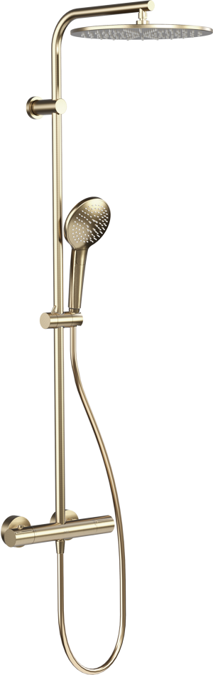 Blaufoss Round 300 thermostatische kraan regendoucheset Brushed Champagne Gold
