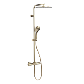 Blaufoss Round 300 thermostatische kraan regendoucheset Brushed Champagne Gold