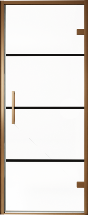 Balmani Senses Design Dusche Drehtür, Rechts, 90 cm x 210 cm, Lined, Profil Brushed Rosegold
