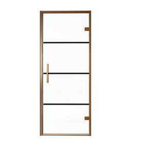 Balmani Senses Design douche draaideur rechts 90 cm x 210 cm Lined glas, Brushed Rosegold profielen