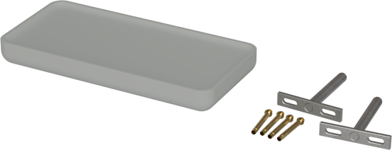 Balmani Tray étagère murale Solid Surface gris pierre mat 25 x 12 cm