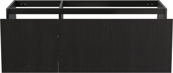 Balmani Fila meuble sous-vasque suspendu 135 x 55 cm asymétrique à droite placage chêne noir 4 tiroirs