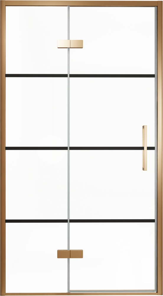 Balmani Senses Design porte pivotante à gauche 120 cm x 210 cm verre Lined, Profil Brushed Rosegold