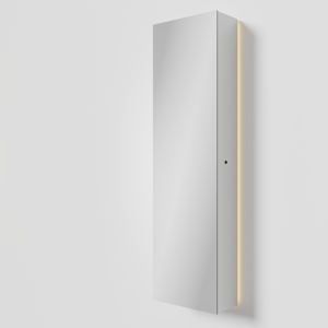 Balmani Mara zwevende badkamerkast met spiegel 45 x 160 cm mat wit met spiegelverlichting