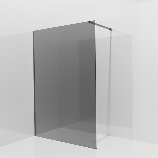 Balmani Modular Walk-In Dusche: 140 x 200 cm, Rauchglas, inklusive Coating, Profil Brushed GunMetal